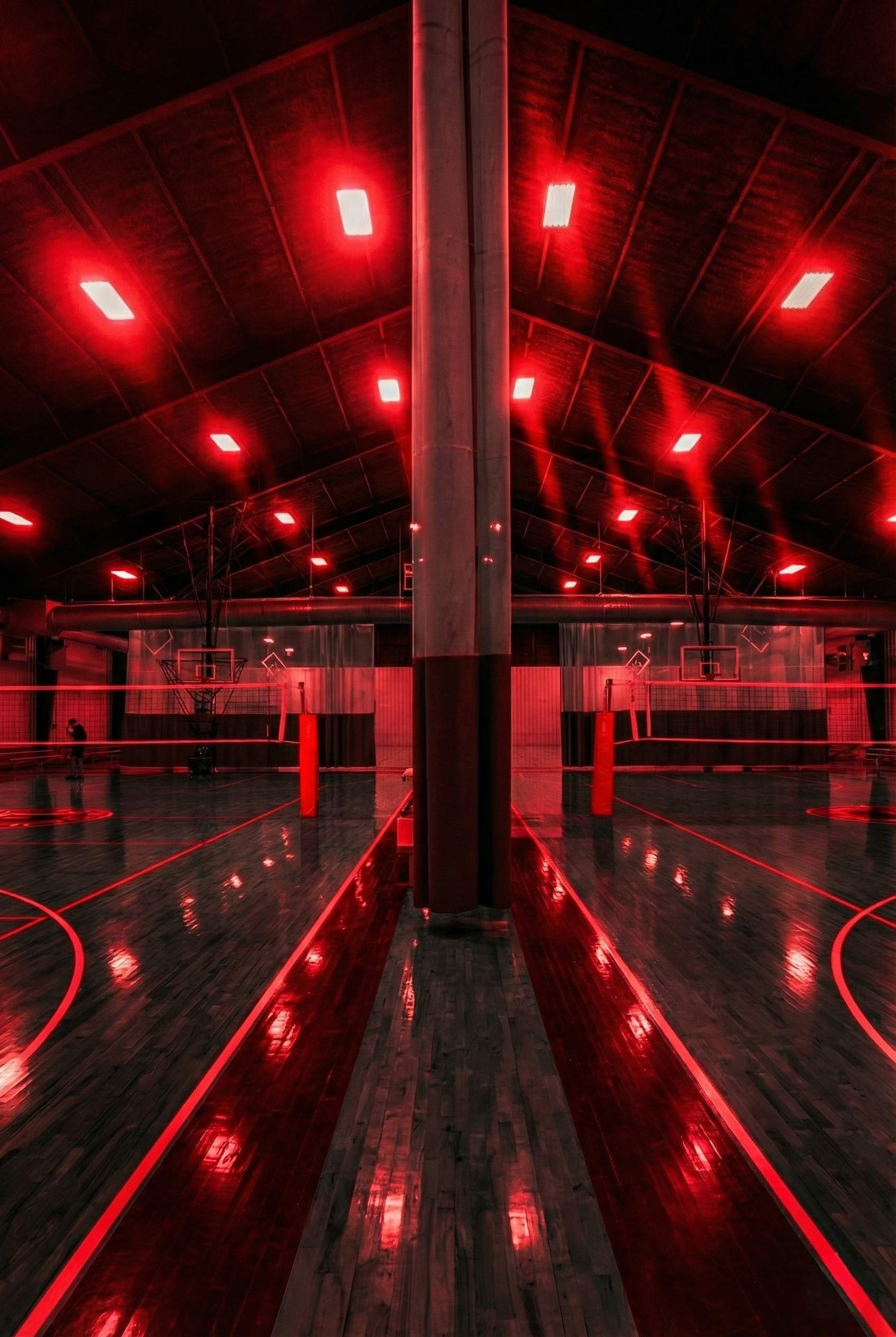Indoor basketball court